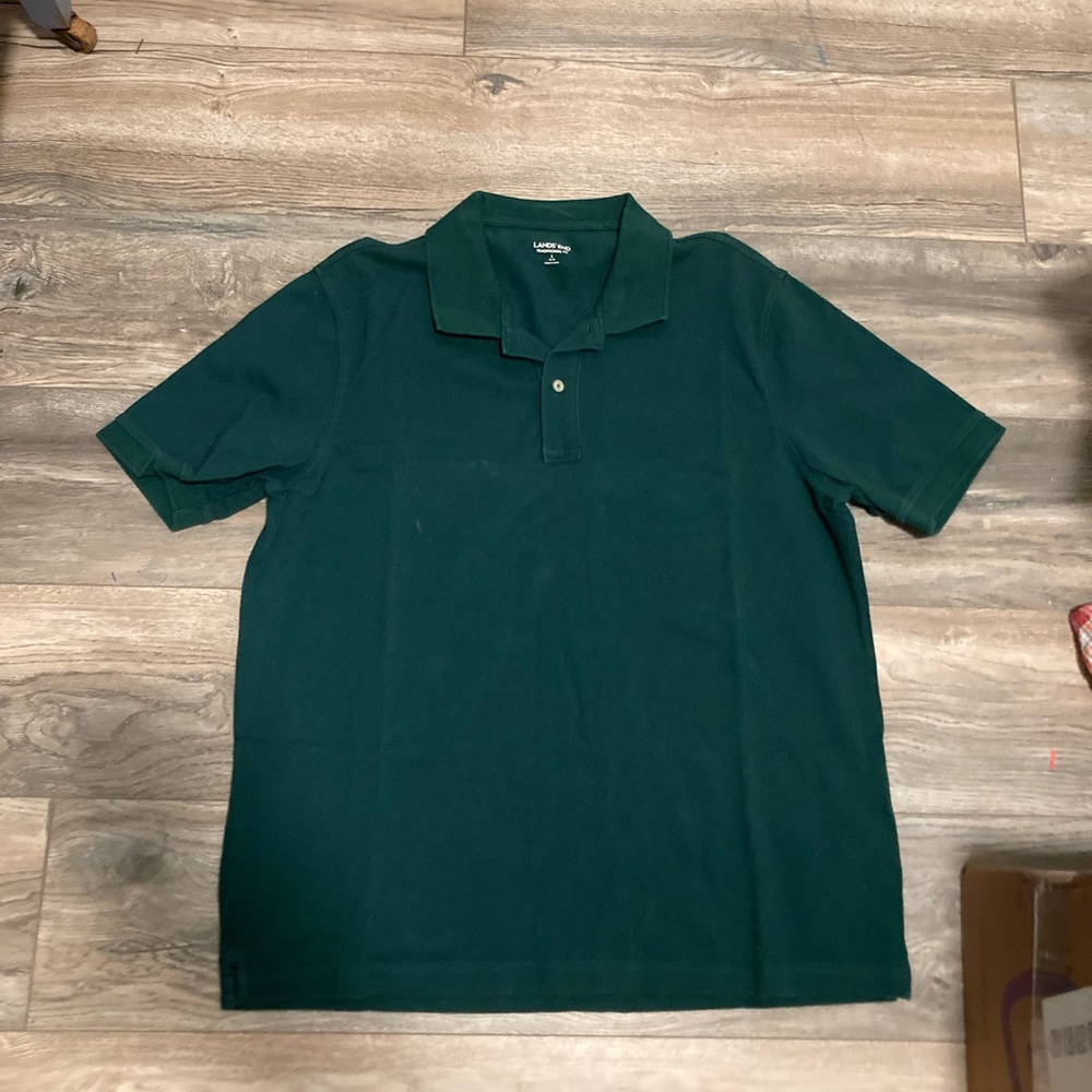 Lands End Polo. Mens size Large. Green.